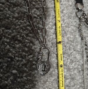 Silver Heart Lock Pendant Necklace